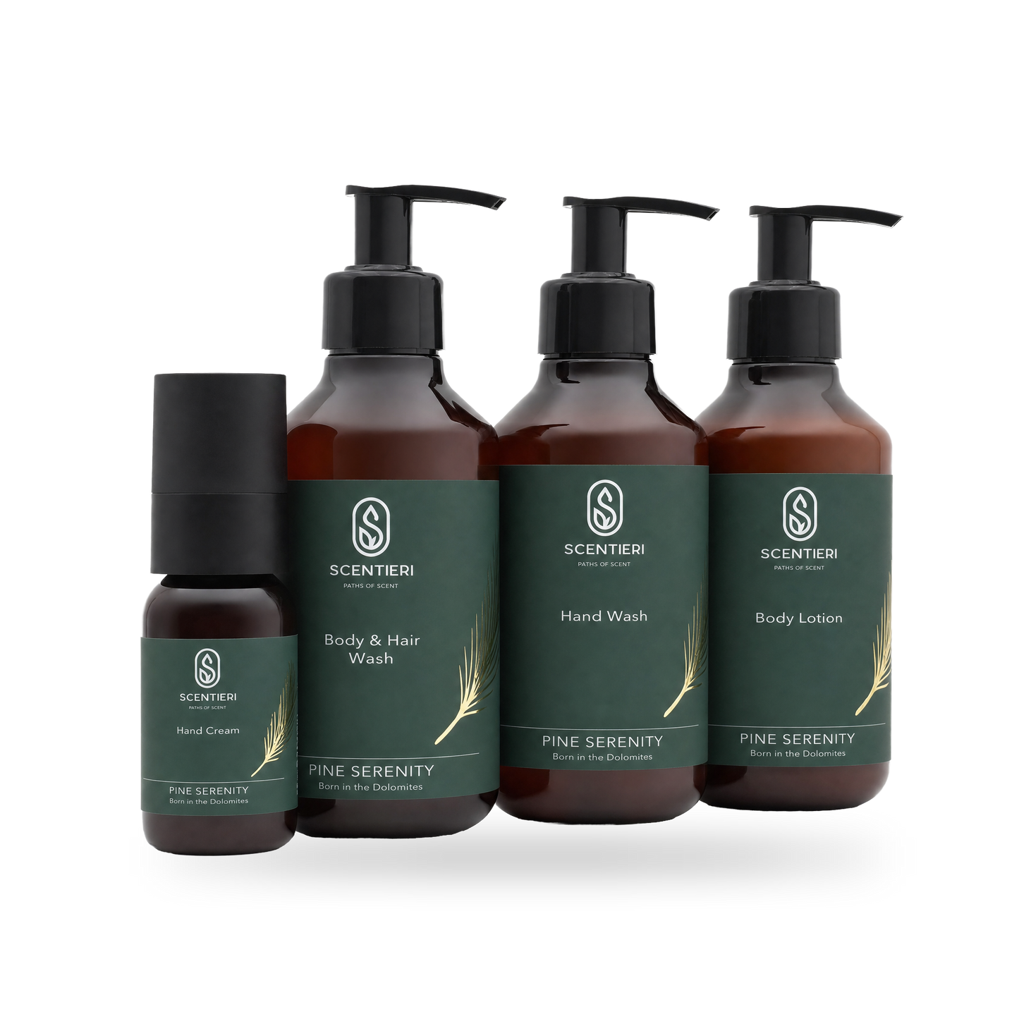 Scentieri Pine Serenity Ritual — full four-piece line